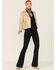 Cripple Creek Women's Studded Lamb Nappa Zip-Front Leather Jacket , Tan, hi-res