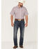 Cinch Men's Plaid Print Short Sleeve Button Down Western Shirt , White, hi-res