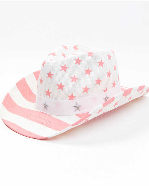 Image #1 - Shyanne Little Girls' Justice Straw Western Hat, Pink, hi-res