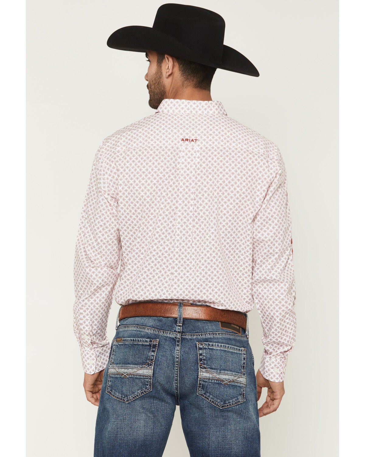 Image #4 - Ariat Men's Team Donovan Feather Print Long Sleeve Button-Down Western Shirt, White, hi-res