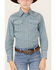 Image #3 - Wrangler Boys' Geo Print Long Sleeve Snap Comfort Western Shirt , Teal, hi-res