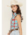 Image #2 - Cowgirl Hardware Women's Plaid Print Sleeveless Snap Stretch Western Shirt, Red, hi-res
