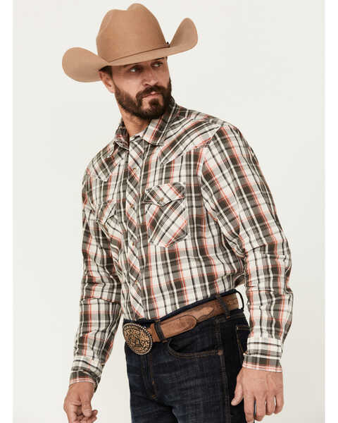 Image #2 - Wrangler Men's 20X Plaid Print Long Sleeve Snap Western Shirt, Multi, hi-res