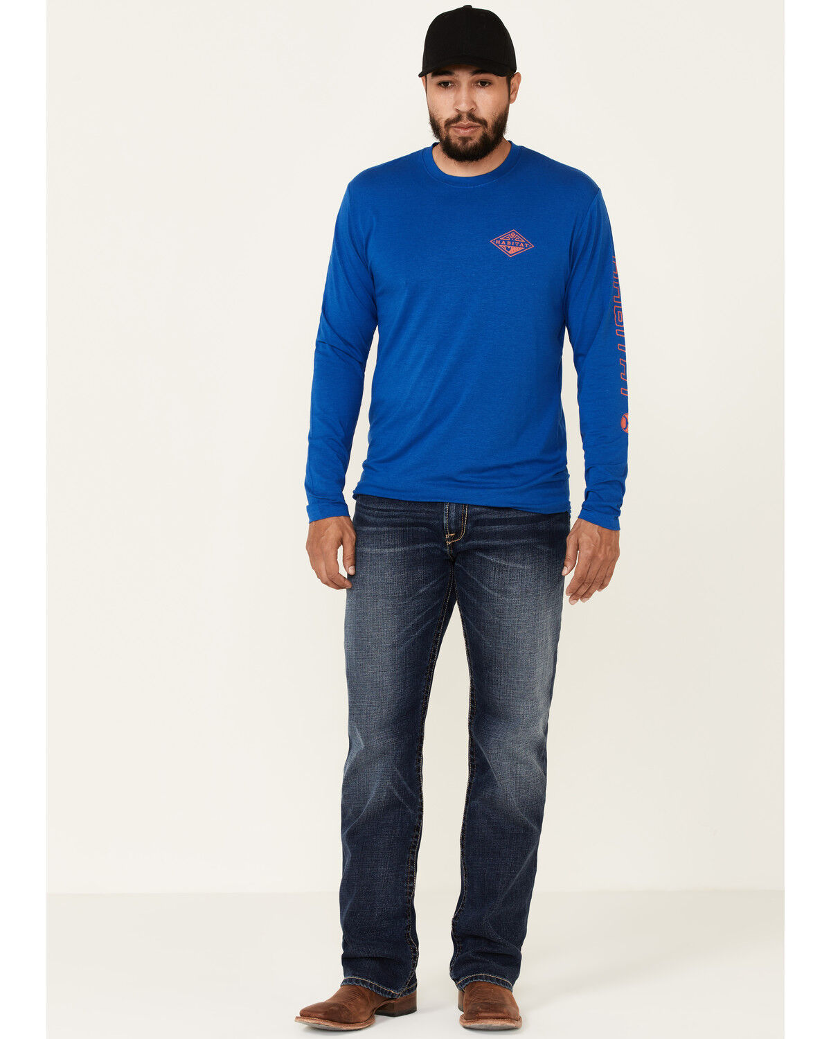 Image #2 - Hooey Men's Captain Logo Long Sleeve T-Shirt, Blue, hi-res