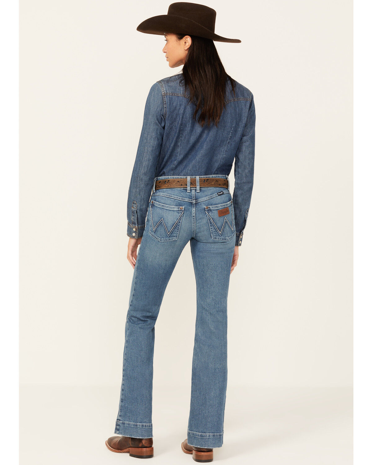 Image #3 - Wrangler Retro Women's Sadie Medium Wash Low Rise Stretch Trouser Jeans, Medium Wash, hi-res