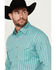 Image #2 - Wrangler 20X Men's Square Geo Print Long Sleeve Snap Stretch Western Shirt, Green, hi-res