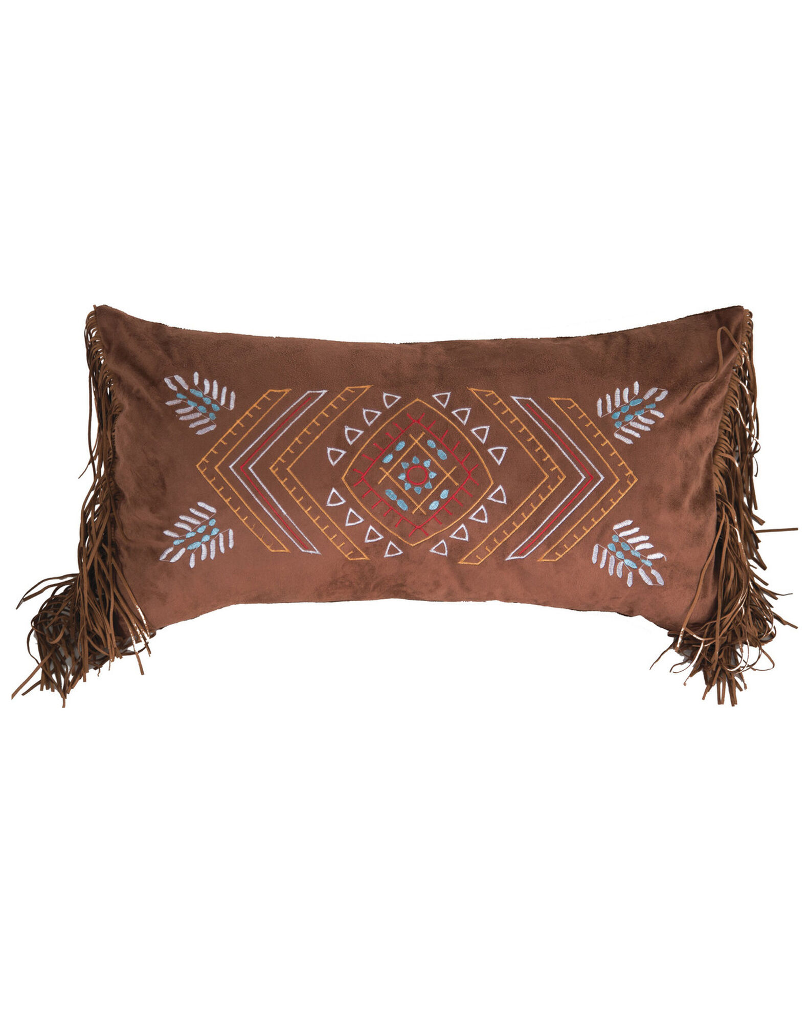 Image #1 - Carstens Home Wrangler Embroidered Southwestern Fringe Pillow, Multi, hi-res