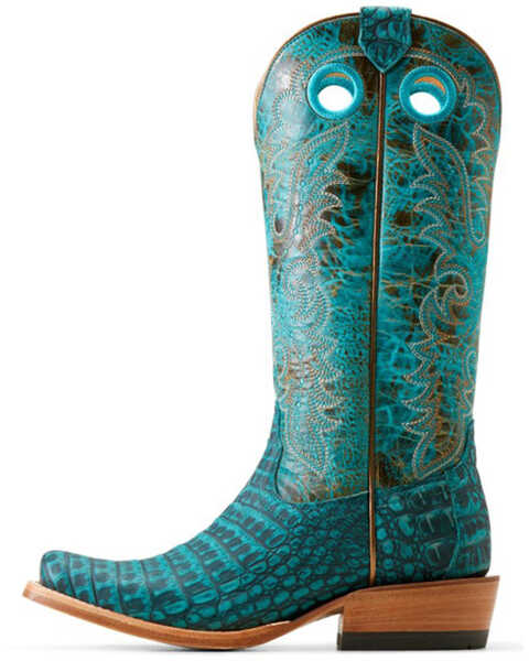 Image #2 - Ariat Women's Futurity Boon Exotic Caiman Western Boots - Square Toe, Green, hi-res