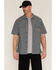 Image #1 - Thorogood Men's Striped Short Sleeve Button-Down Garage Shirt, Blue/white, hi-res