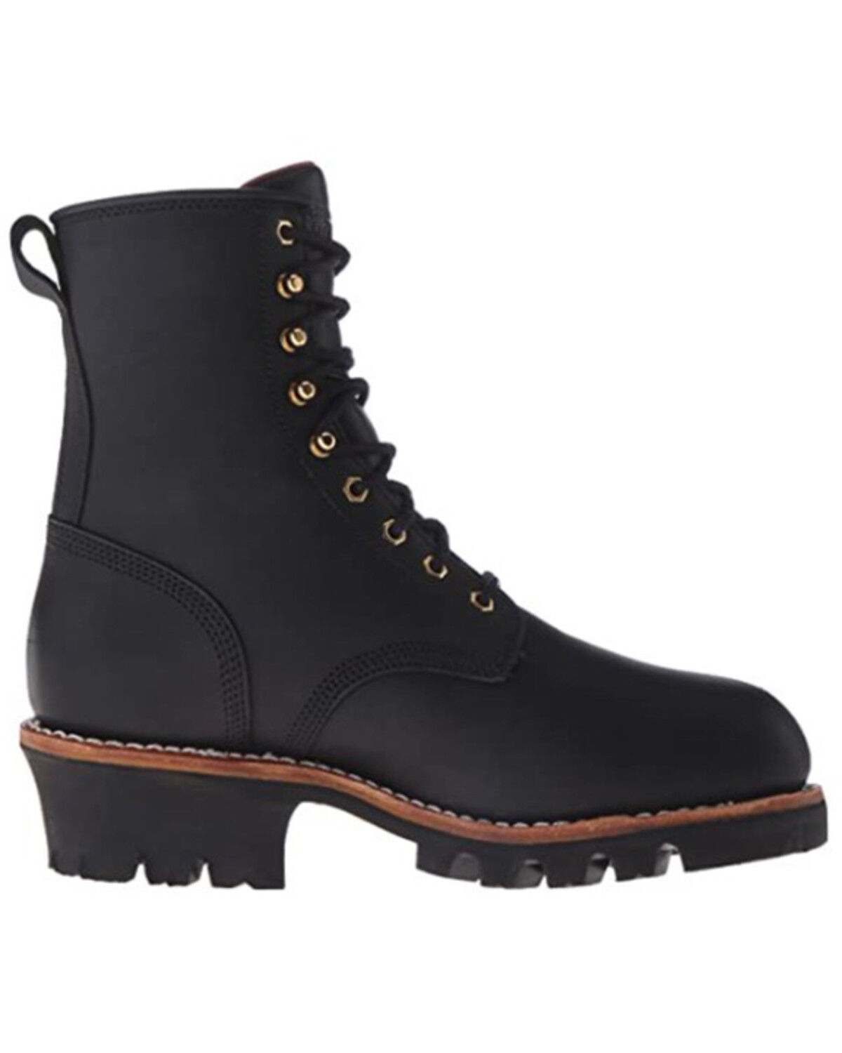 chippewa black logger boots