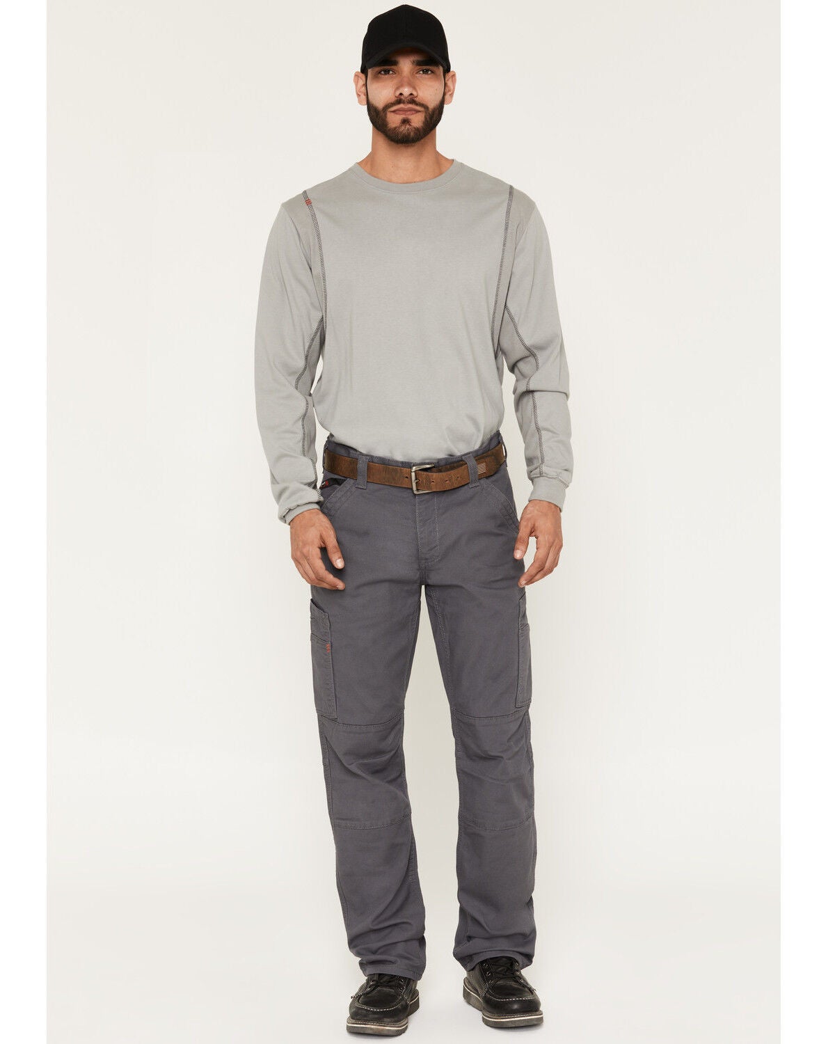 Image #1 - Ariat Men's Grey FR M5 Duralight Stretch Canvas Straight Work Pants - Big, Grey, hi-res