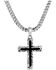 Image #1 - Montana Silversmiths Men's Roughstock Cross Necklace, Silver, hi-res