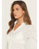 Image #2 - Bailey Rose Women's Ditsy Floral Long Sleeve Button-Down Western Shirt, White, hi-res