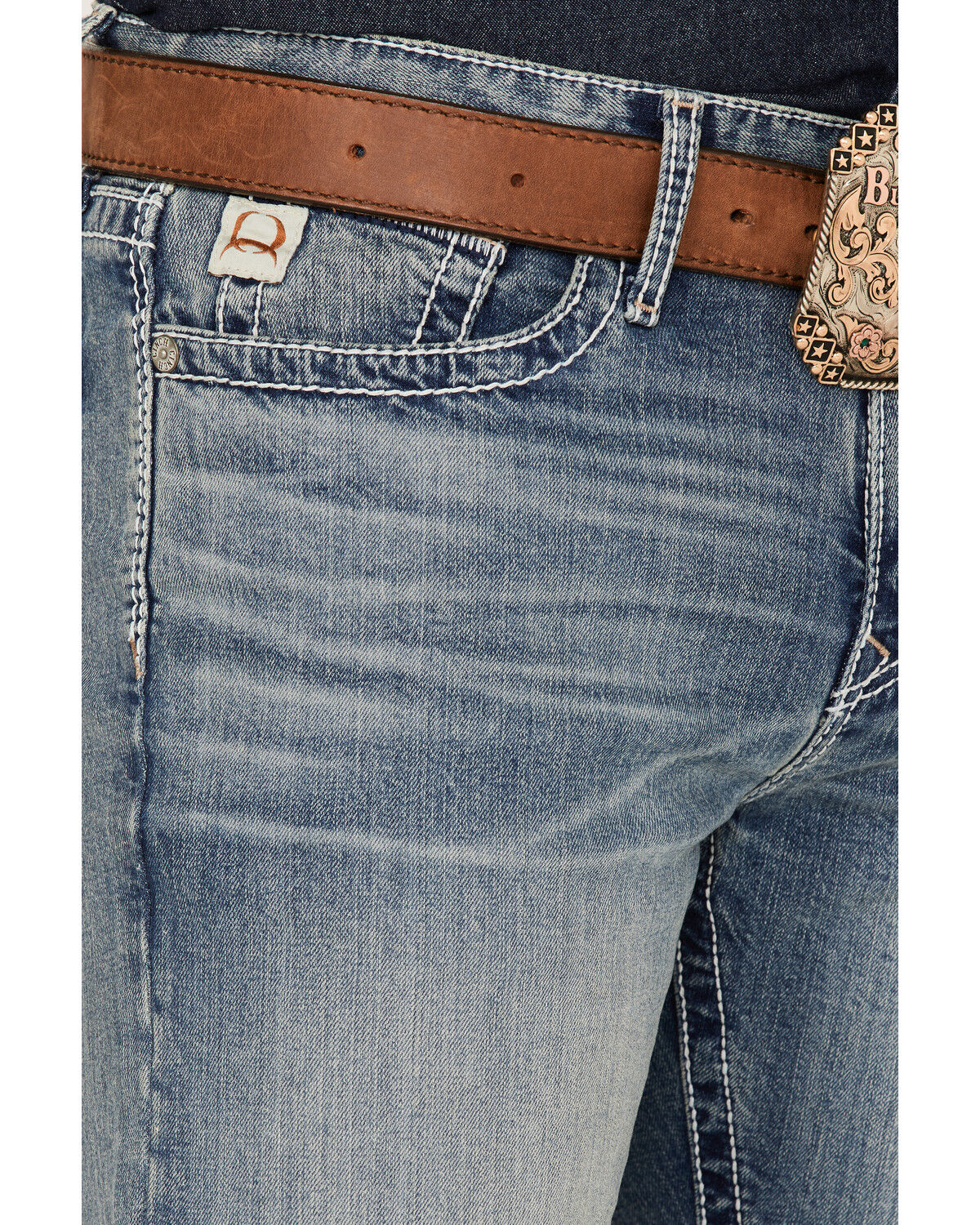 Image #2 - Cinch Men's Ian Medium Stonewash Performance Stretch Slim Bootcut Jeans, Indigo, hi-res