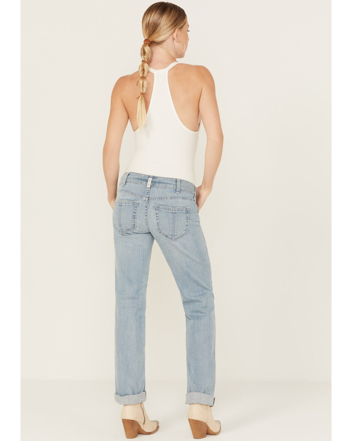 Image #3 - Ariat Women's Light Wash Low Rise Lucy Straight Jeans, Light Wash, hi-res