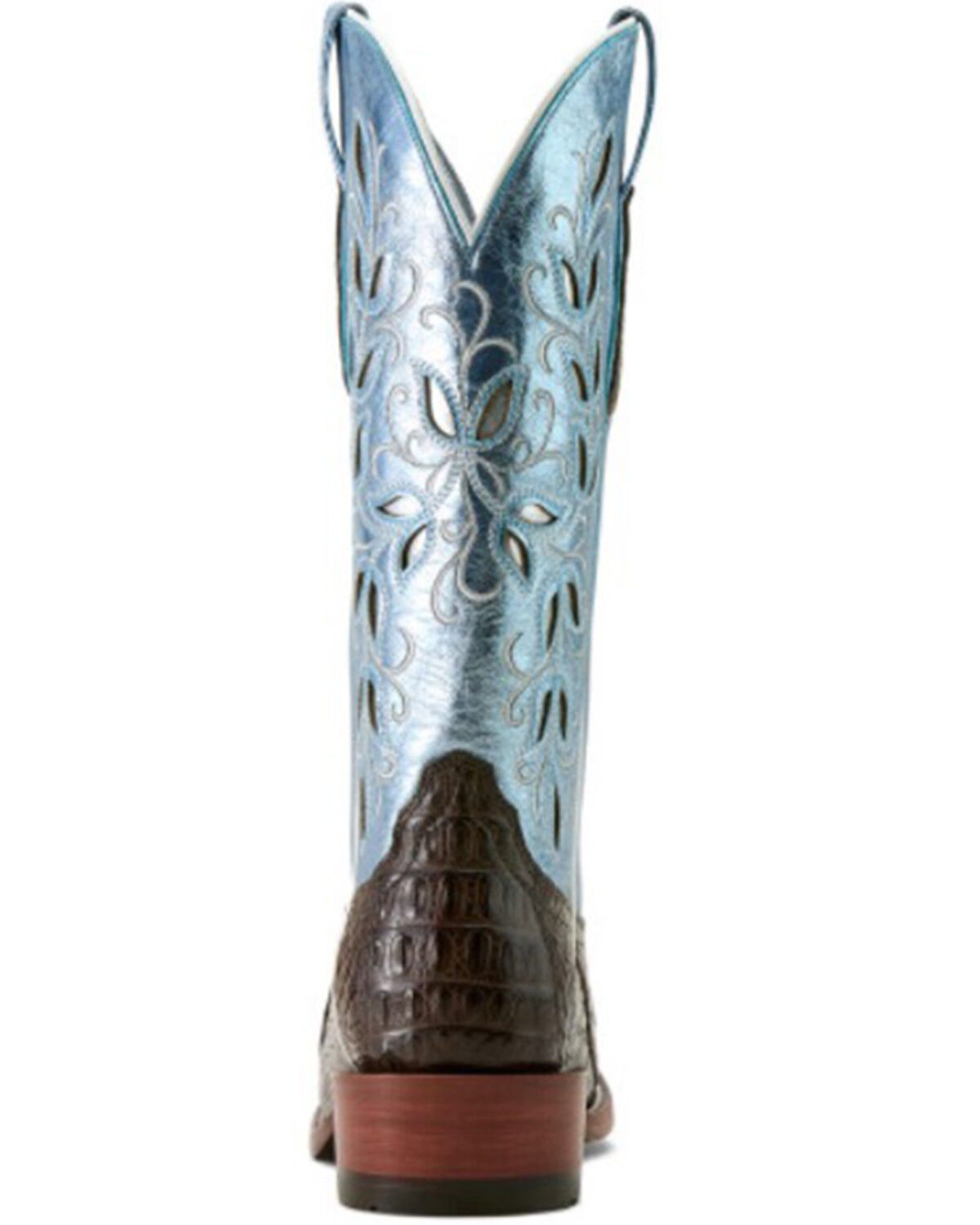 Image #5 - Ariat Women's Futurity Silk Exotic Caiman Western Boots - Square Toe, Blue, hi-res