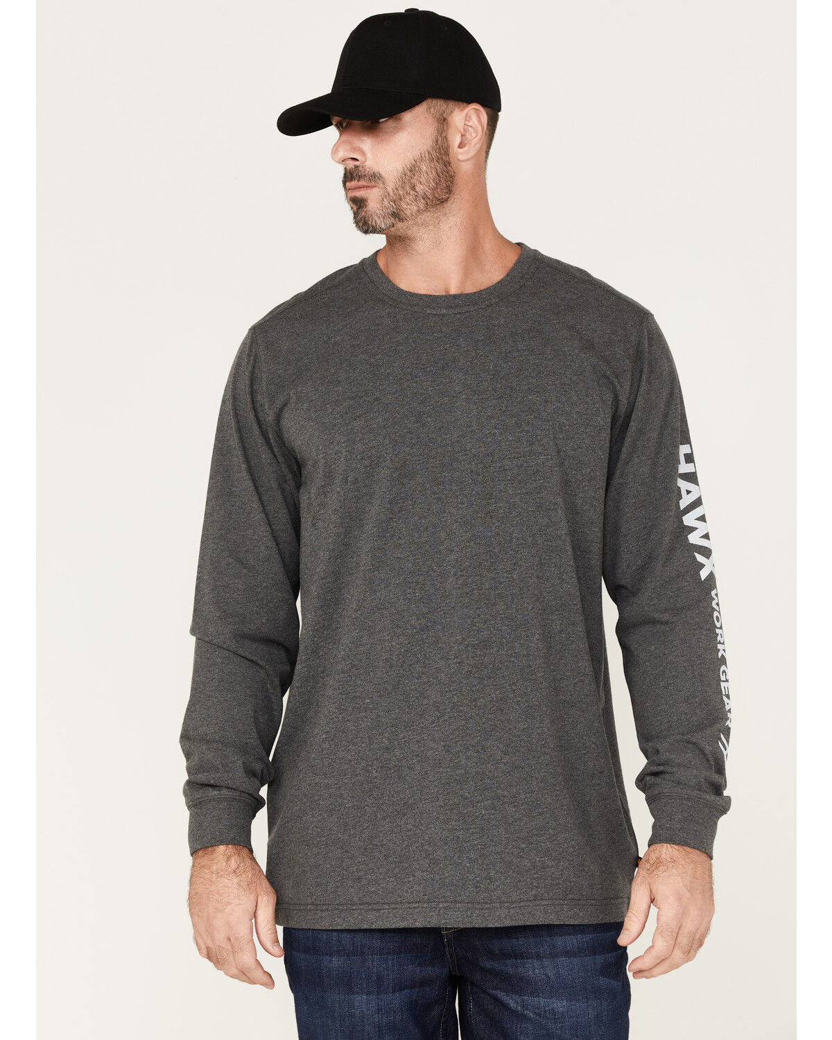 Image #1 - Hawx Men's Quality Goods Logo Graphic Work T-Shirt, Charcoal, hi-res