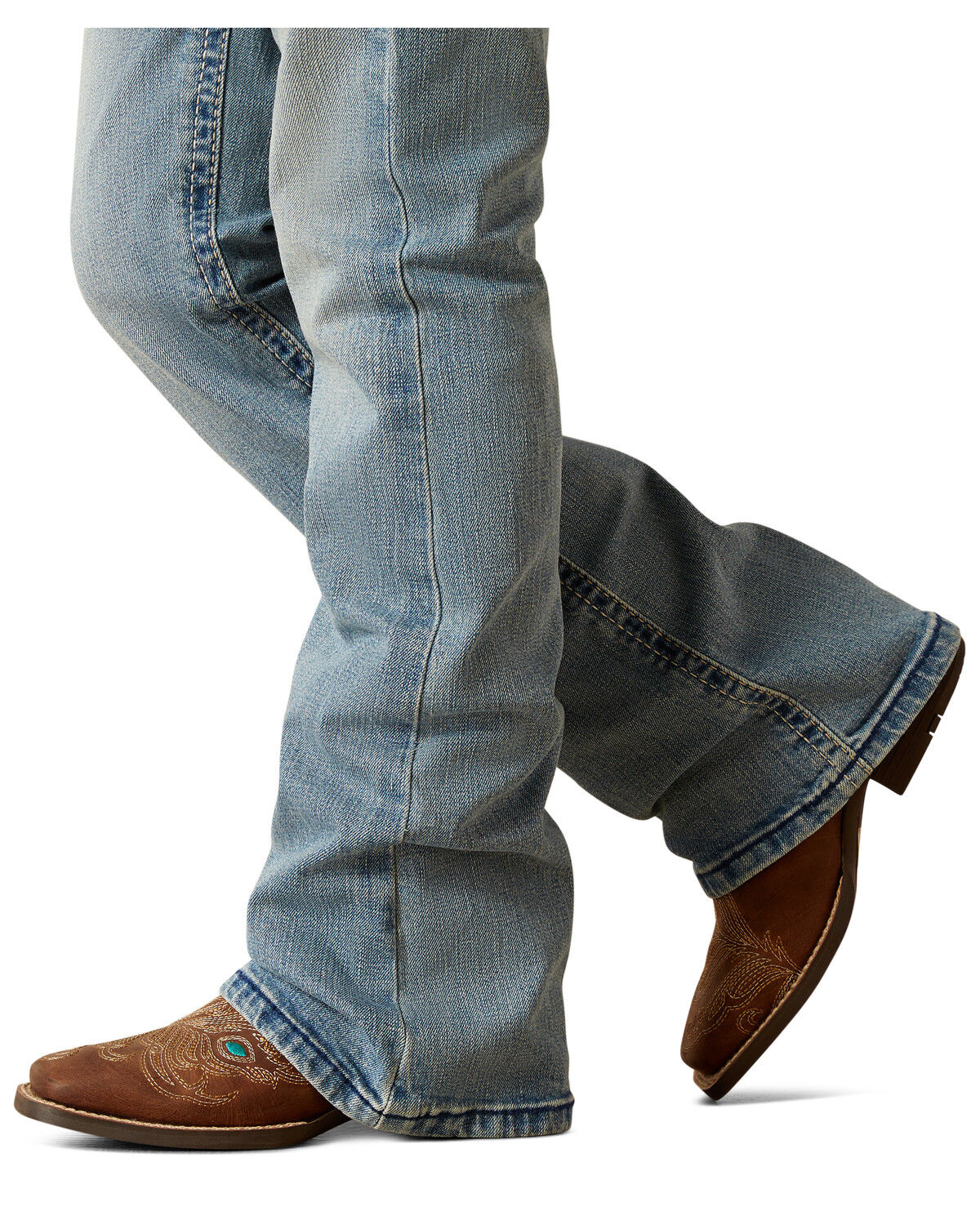 Image #5 - Ariat Girls' Lennon Trouser Mid Rise Denim Jeans, Blue, hi-res