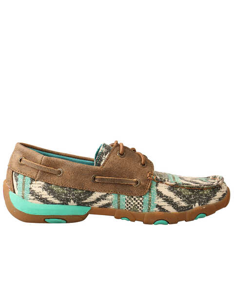 Image #2 - Twisted X Women's Canvas Boat Shoe Driving Mocs, Multi, hi-res