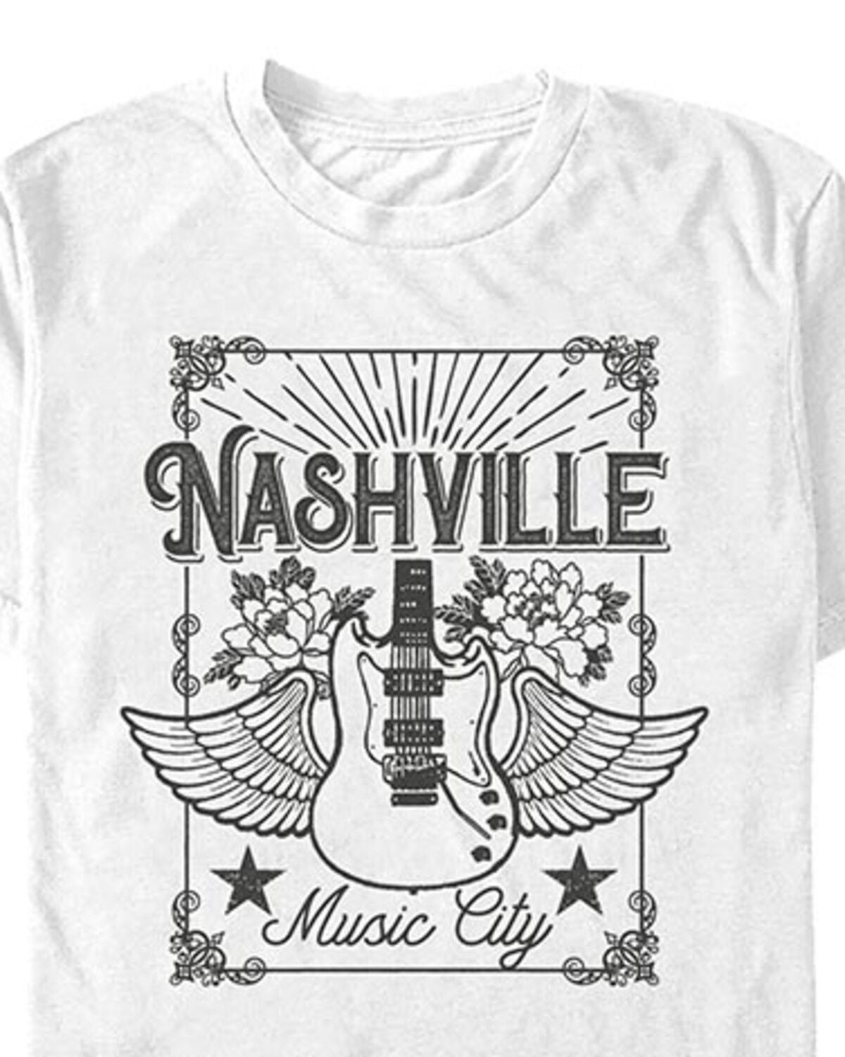 Americana Men's Nashville Short Sleeve Graphic T-Shirt, White, hi-res