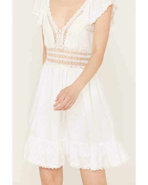 Image #3 - Angie Women's Crochet Front Dress, White, hi-res
