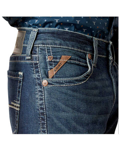 Image #4 - Ariat Men's M8 Modern TekStretch Easton Dark Wash Stretch Slim Bootcut Jeans , Dark Wash, hi-res