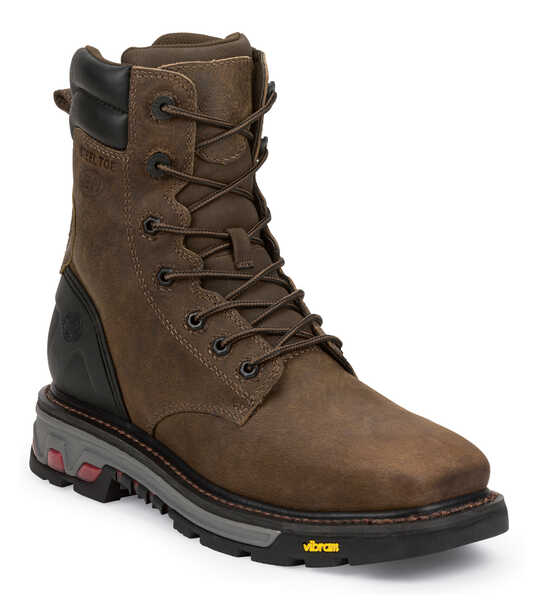 Justin Men's Pipefitter Tobacco EH 8" Work Boots - Steel Toe, Timber, hi-res