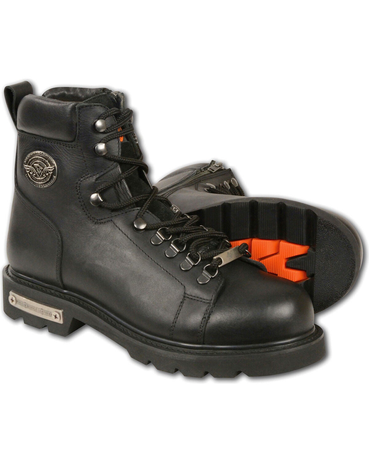 Milwaukee Leather Men's Lace-to-Toe Boots - Round Toe, Black, hi-res