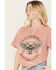 Image #2 - Youth in Revolt Women's Legendary Motorcycles Cropped Short Sleeve Graphic Tee, Light Red, hi-res
