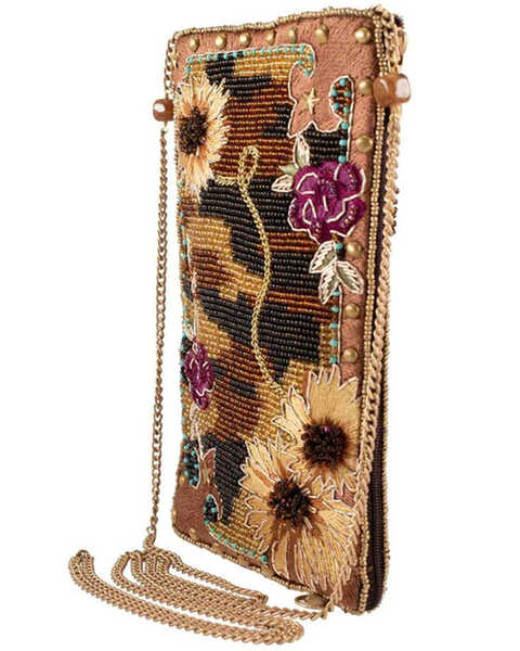 Image #4 - Mary Frances Women's Out on the Prairie Handmade Sunflower Embroidered Crossbody Phone Bag, Brown, hi-res
