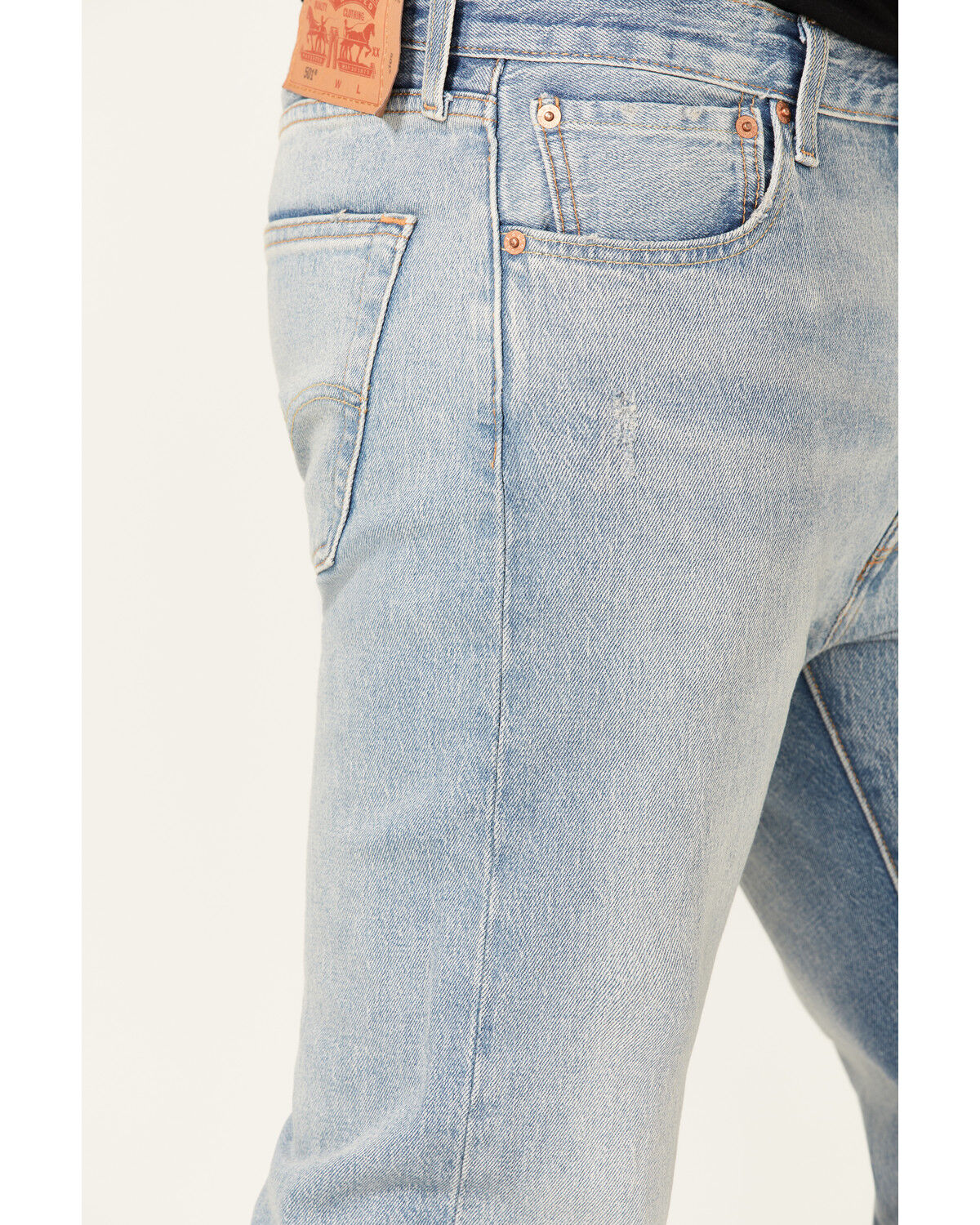 Image #4 - Levi's Men's 501® Higher Mountain Light Wash Original Fit Straight Jeans, Light Wash, hi-res