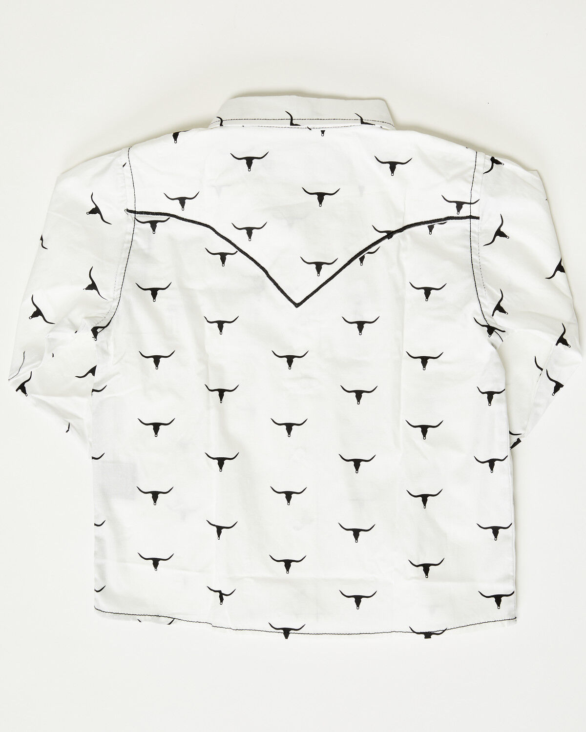 Image #2 - Cowboy Hardware Toddler Boys' Skull Scatter Long Sleeve Snap Stretch Western Shirt, White, hi-res