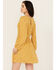 Image #4 - Wild Moss Women's Ditsy Floral Print Cut Out Mini Dress, Mustard, hi-res