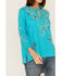 Image #3 - Johnny Was Women's Embroidered Mariposa Blouse, Blue, hi-res