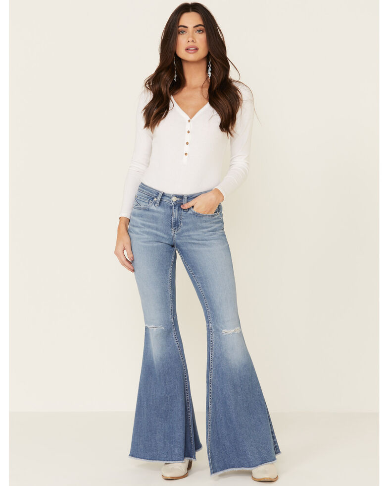 Shyanne Women's Midrise Super Flare Jeans, Light Blue, hi-res
