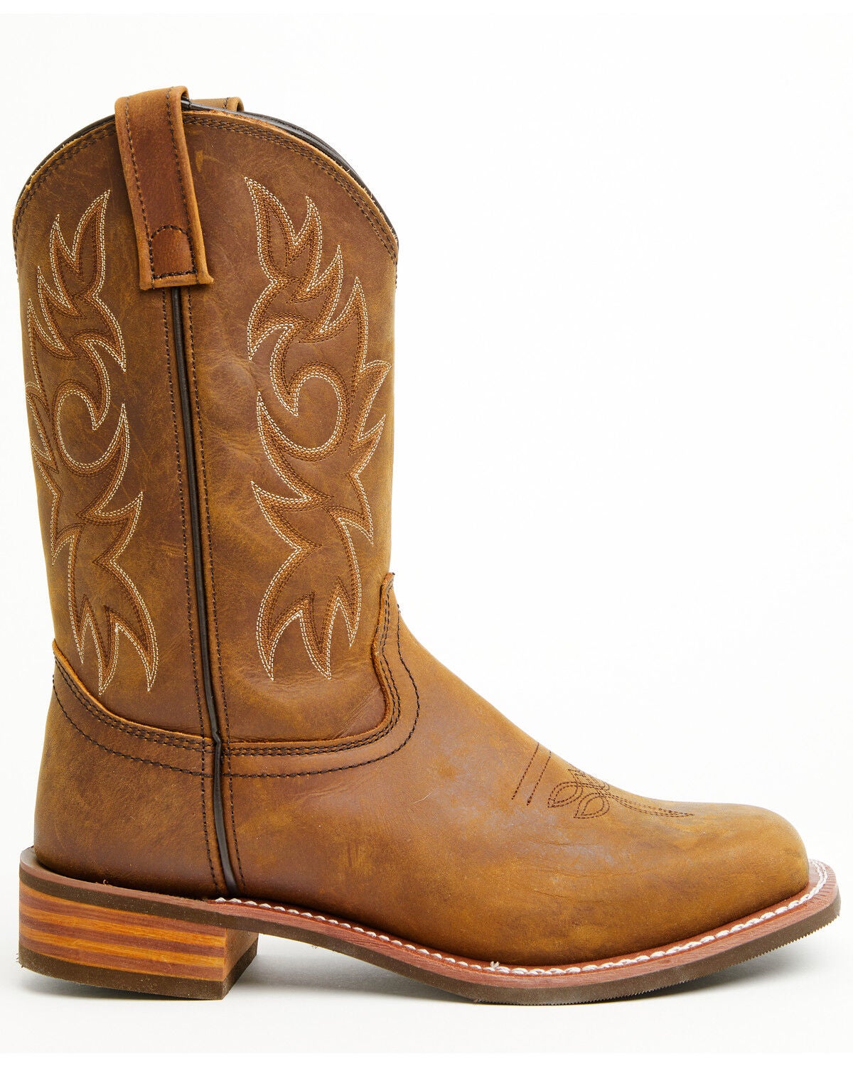 Image #2 - Ad Tec Men's Oiled Western Boots - Square Toe, Brown, hi-res