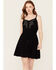 Image #1 - Idyllwind Women's Wilsonia Tie Front Western Embroidered Dress , Black, hi-res