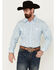 Image #1 - Panhandle Select Men's Paisley Print Long Sleeve Snap Western Shirt - Tall , Light Blue, hi-res
