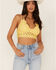 Image #1 - Wishlist Women's Strappy Lace Applique Scallop Lace Bralette, Yellow, hi-res