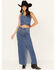 Image #1 - Rock & Roll Denim Women's Medium Wash Rhinestone Studded Maxi Skirt, Medium Wash, hi-res