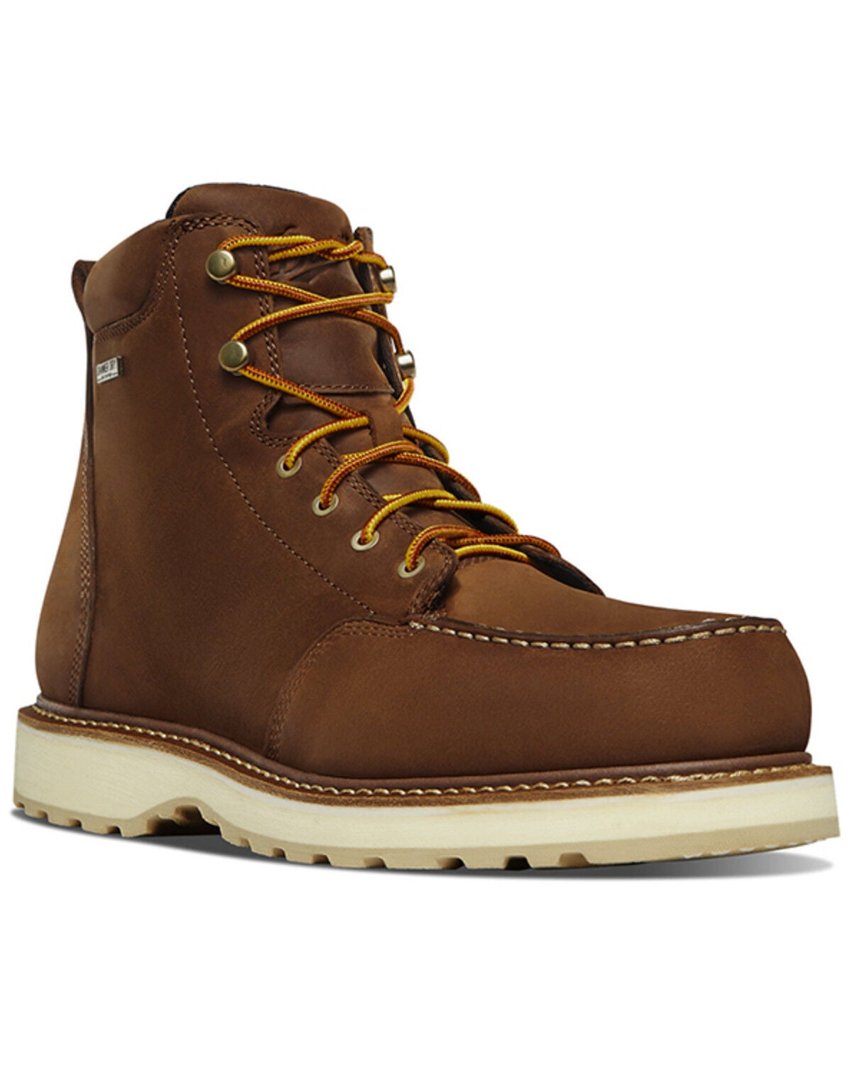 Danner Men's Cedar River 6" Moc Waterproof Work Boots - Aluminum Toe, Brown, hi-res