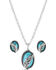 Image #1 - Montana Silversmiths Women's World's Feather Turquoise Jewelry Set, Silver, hi-res