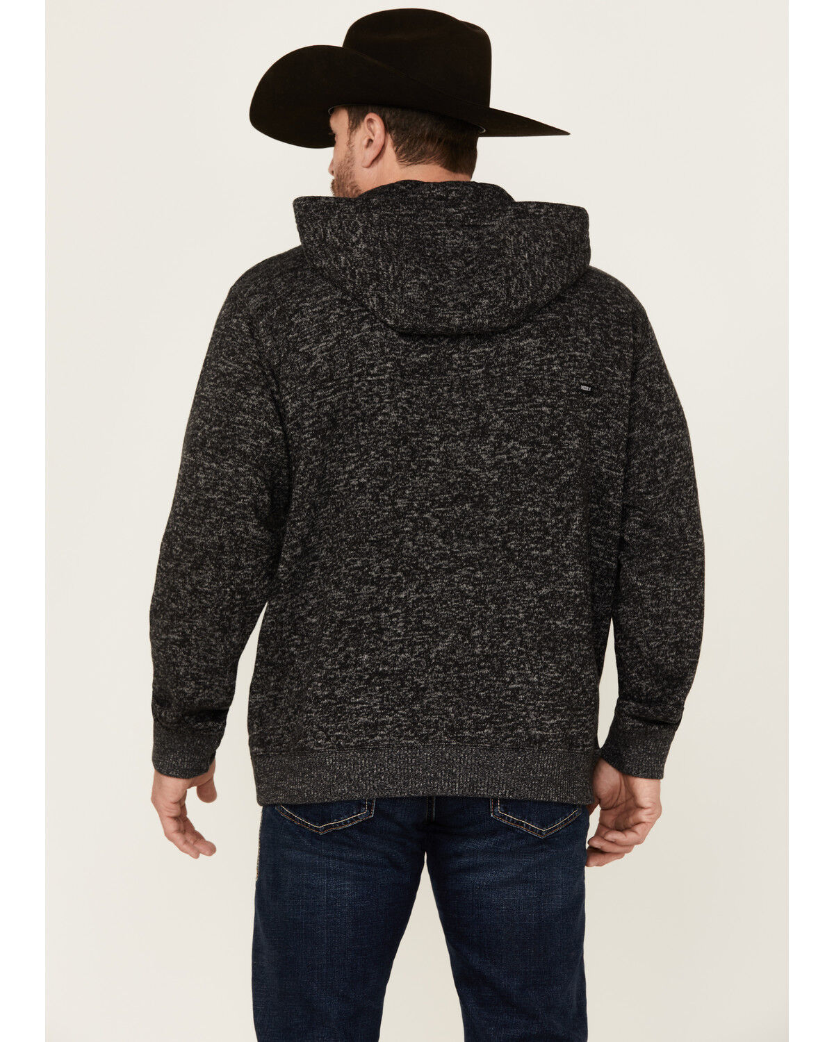Image #4 - Hooey Men's Jimmy Speckled Henley Hooded Pullover, Black, hi-res