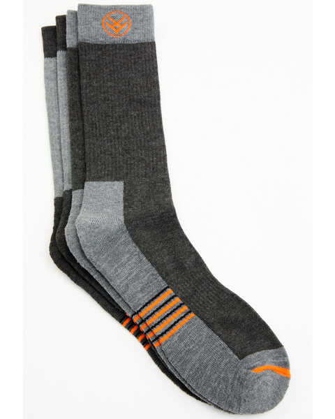 Image #1 - Hawx Men's Bodie Merino Wool Boot Socks - 2-Pack , Charcoal, hi-res