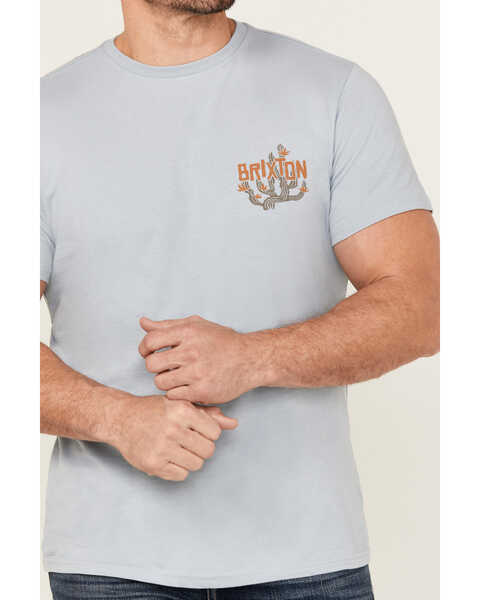 Image #3 - Brixton Men's Valley Cactus Short Sleeve Graphic T-Shirt , Light Blue, hi-res