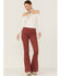 Image #1 - Rock & Roll Denim Women's Cowgirl Bargain Bell Flare Jeans, Rust Copper, hi-res