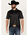 Panhandle Men's Geo Print Short Sleeve Performance Button-Down Polo, Black, hi-res