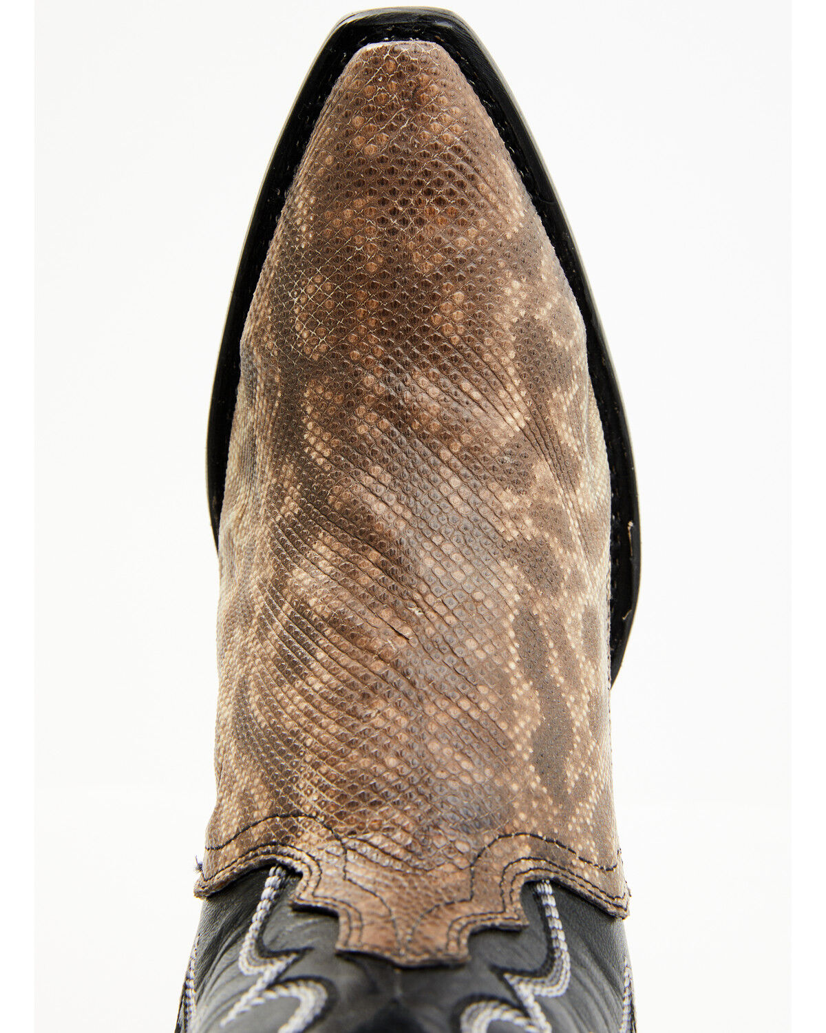 Image #6 - Dan Post Women's Karung Snake Exotic Western Boots - Snip Toe, Black, hi-res