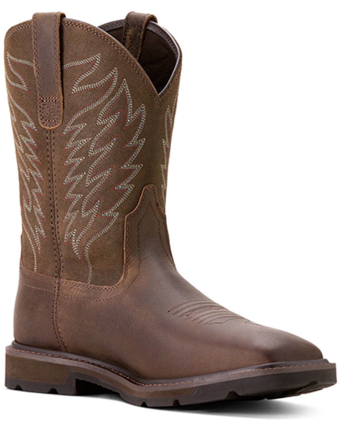 Ariat Men's Groundbreaker Western Work Boots - Soft Toe, Brown, hi-res