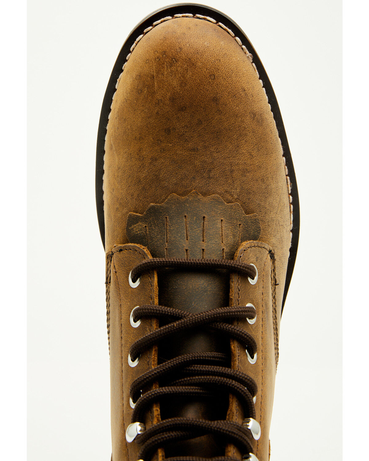 Image #6 - Justin Men's Drennan 7" Lace-Up Roper Boots - Round Toe, Brown, hi-res